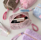 Leopard Plush Cosmetic Bag
