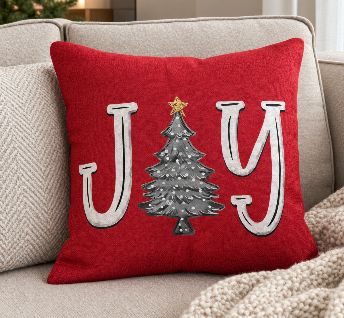 Joy Christmas Cushion