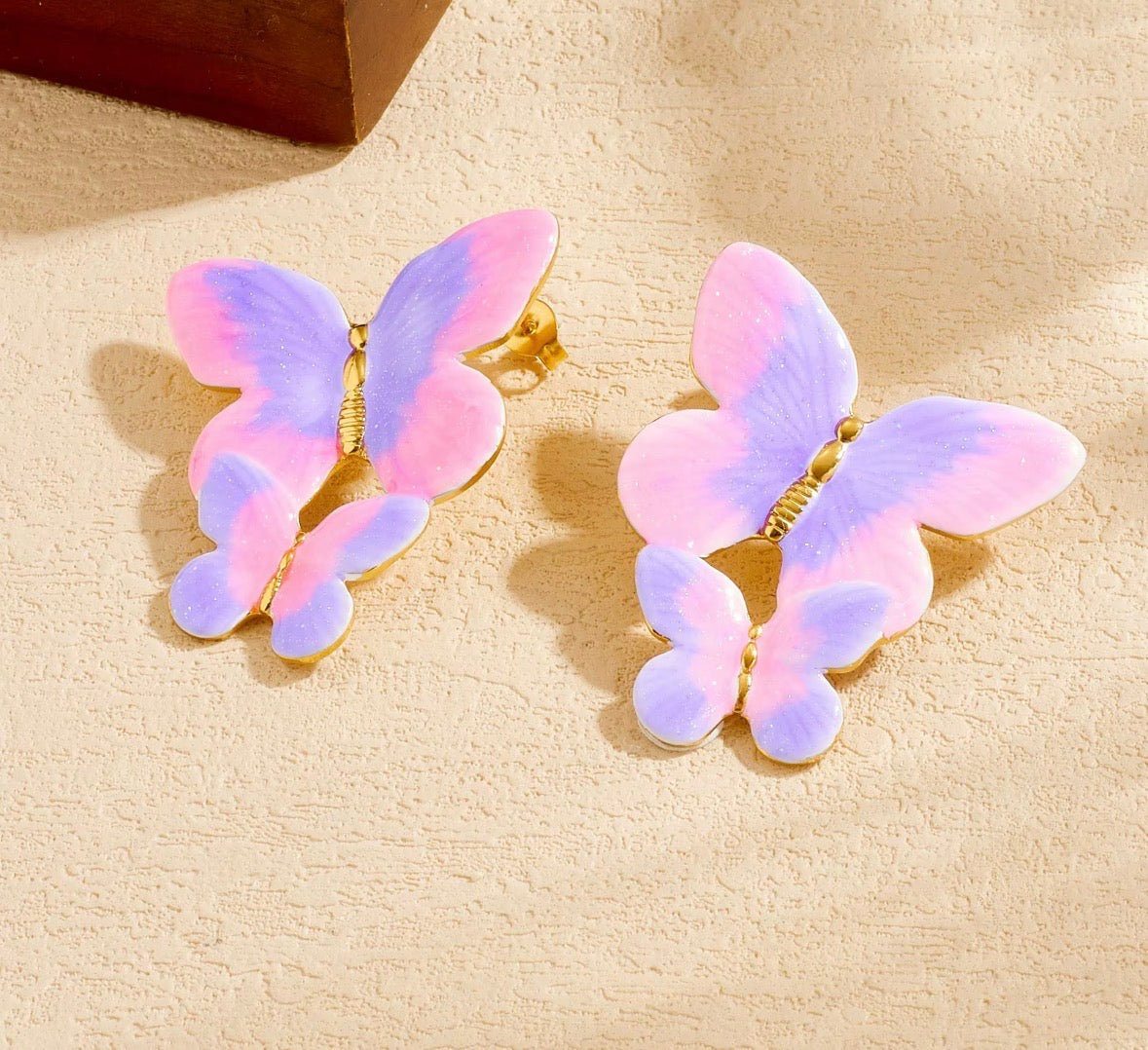 Pink Butterfly Earrings