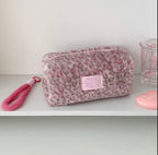 Leopard Plush Cosmetic Bag