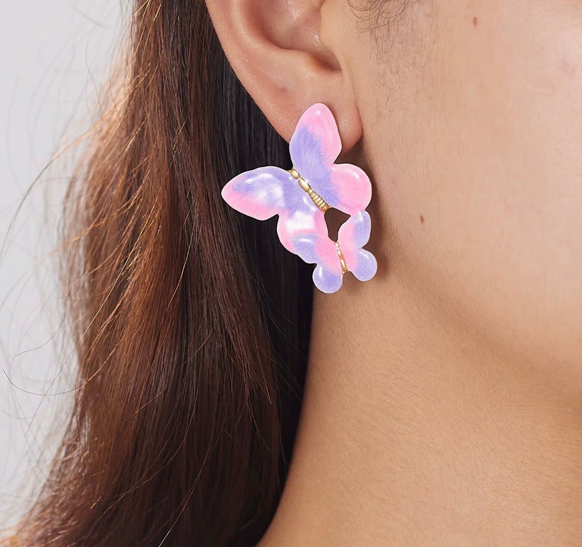 Pink Butterfly Earrings