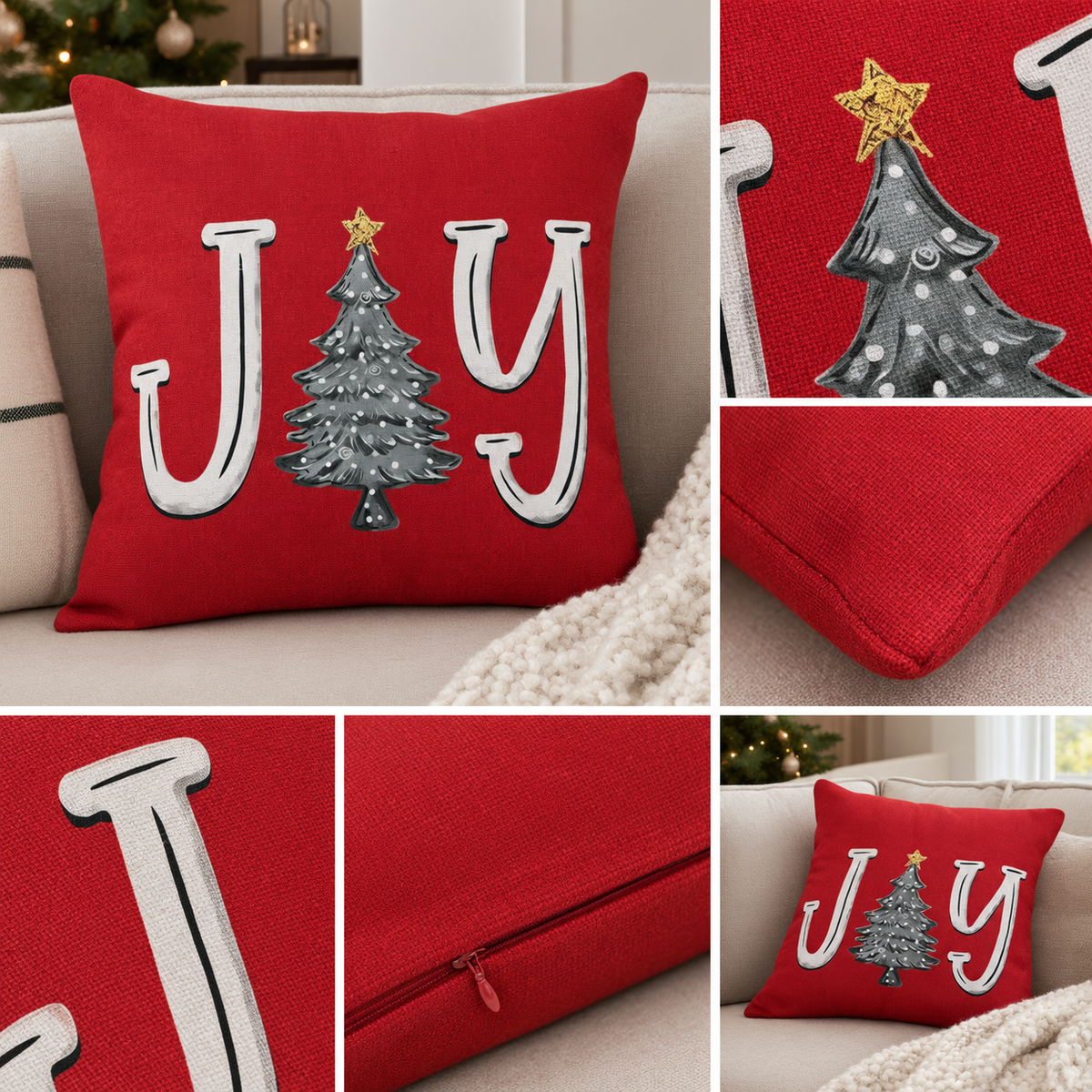 Joy Christmas Cushion