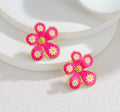 Pink Flower Earrings