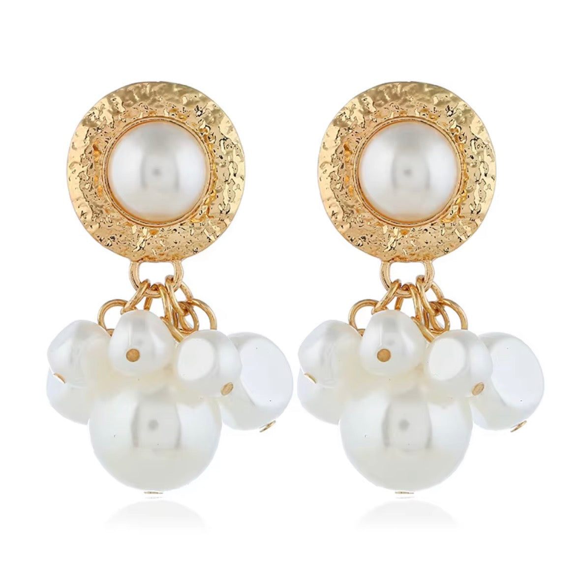 Gold Plated Drop Pearl Earrings