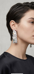 Statement Silver Drop Earrings