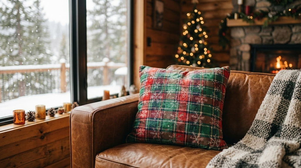 Plaid Red And Green Christmas Cushion