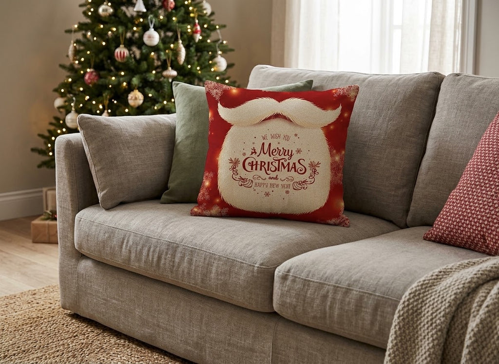 Santa Face Christmas Cushion