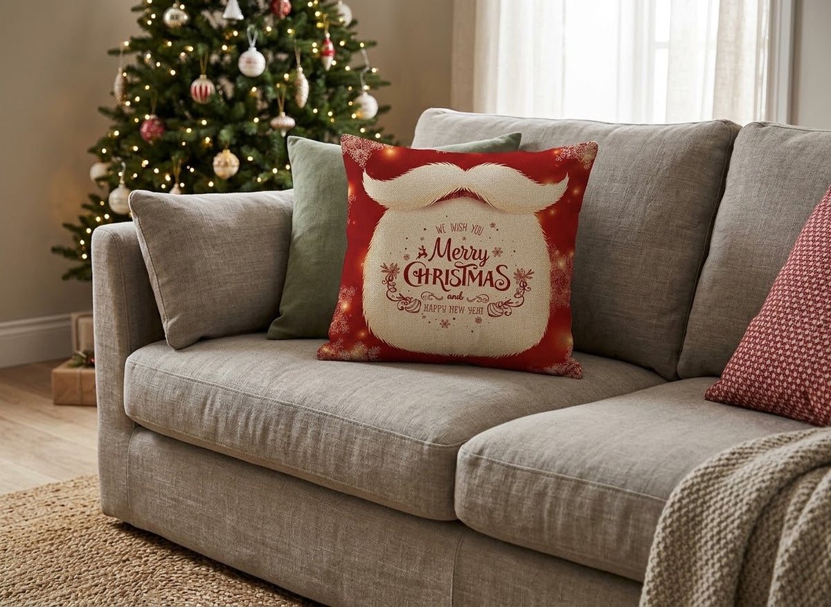 Santa Face Christmas Cushion