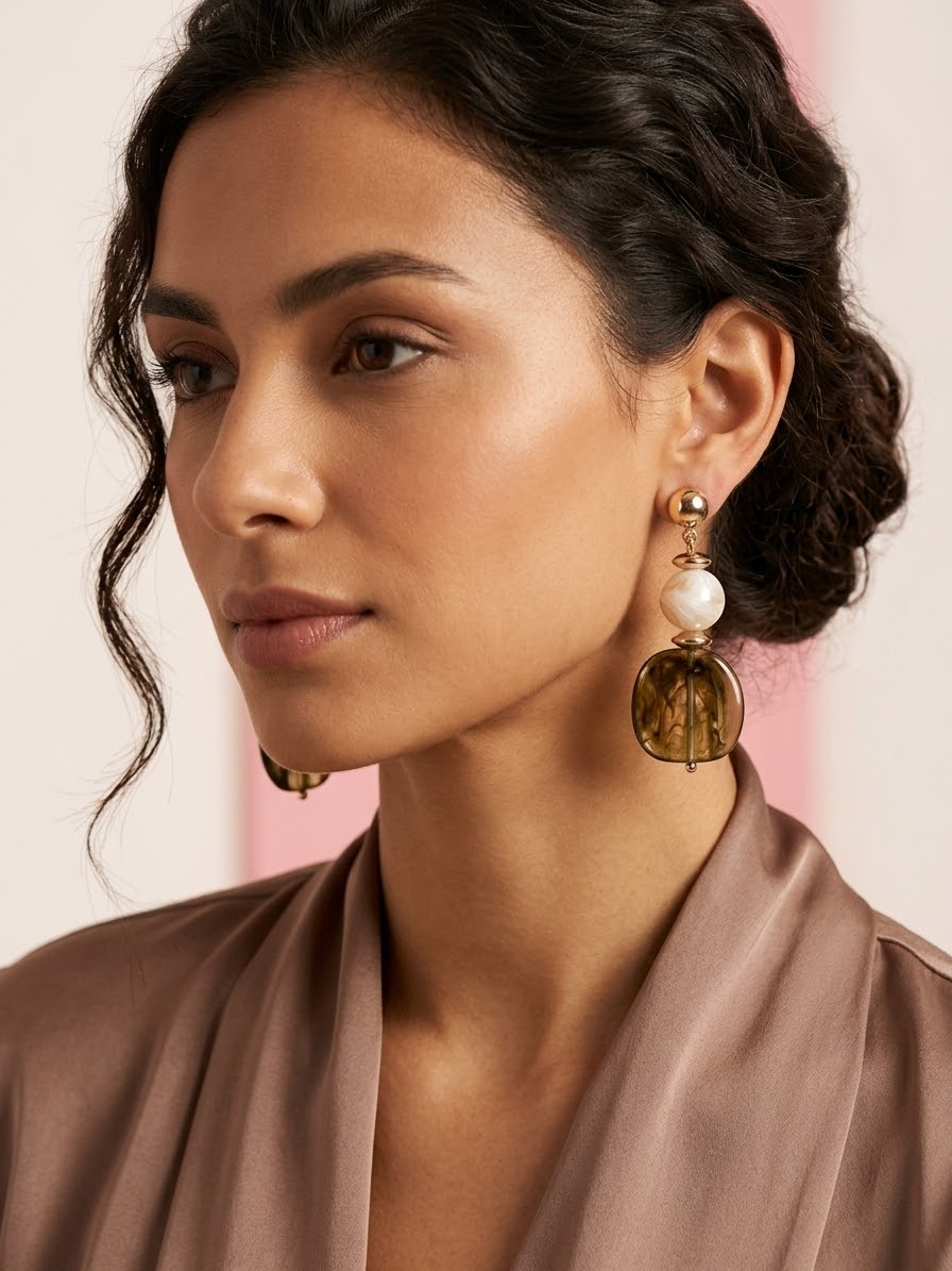 Olive Green Dangle Earrings