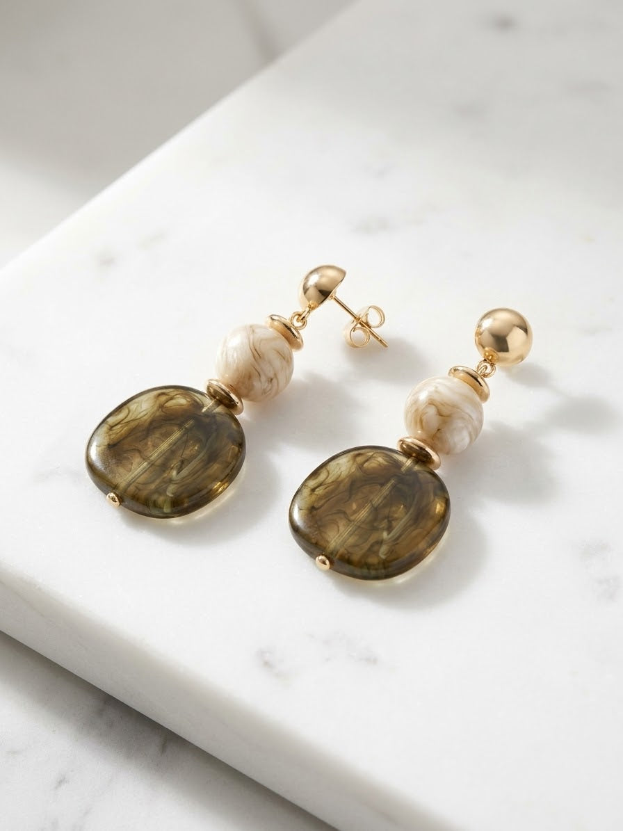 Olive Green Dangle Earrings